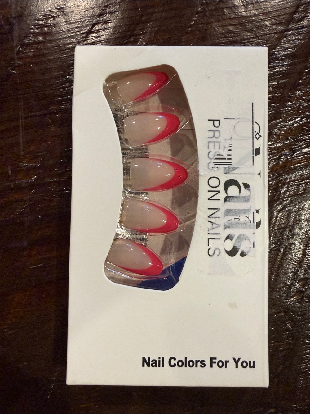 Press-On Nails - Red Accent French Tips